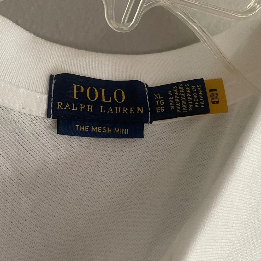 Polo‎ Ralph Lauren Mesh Mini White Cotton Dress Size XL
